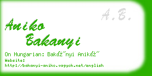 aniko bakanyi business card